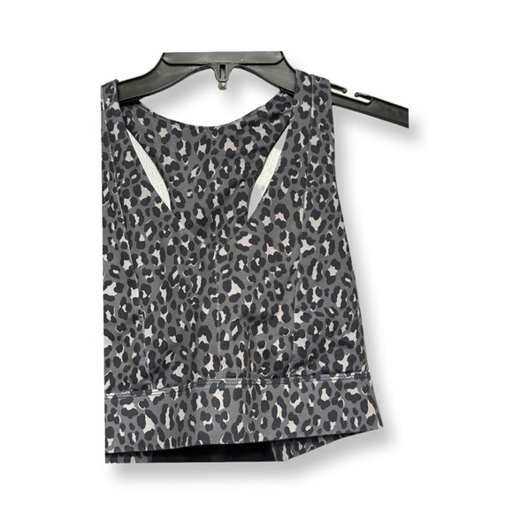 Fabletics Sports Bra Leopard Print Cut-Out Racerback Pullover Black/Gray W XS - Picture 3 of 7